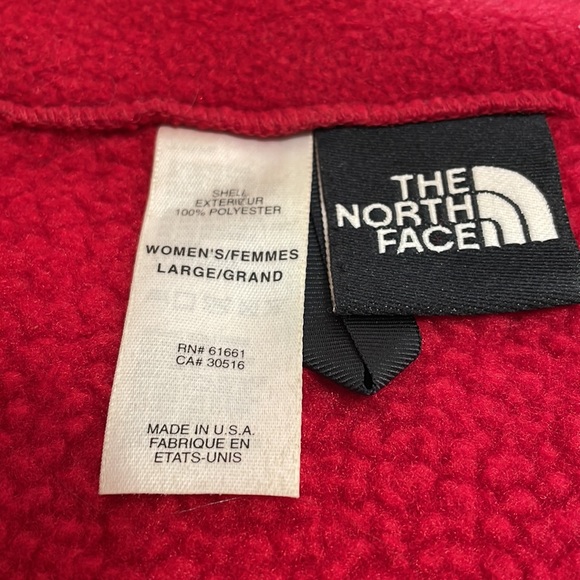 The North Face Red Black Fleece Full Zip Vest MADE IN USA Size Large Women's - Picture 5 of 9